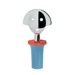 ALESSI Anna Bottle Stopper Blue And Silver NIB